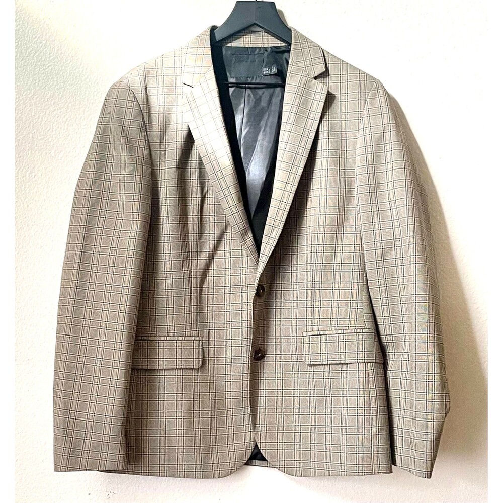 ASOS Mens Plaid Pin Striped Blazer with Black Interior Size US 40R/Medium.